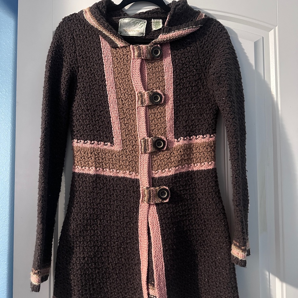 Sparrow Brown and Pink Knit Jacket